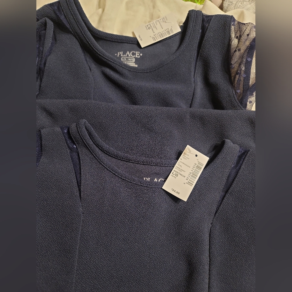 Nwt Lot Of 2 Girls School Uniform Navy Skater Dress Size Large - Picture 12 of 12